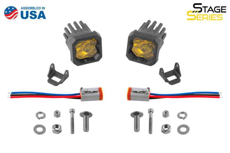 Diode Dynamics Stage Series C1 LED Pod Pro - Yellow Wide Standard ABL (Pair)