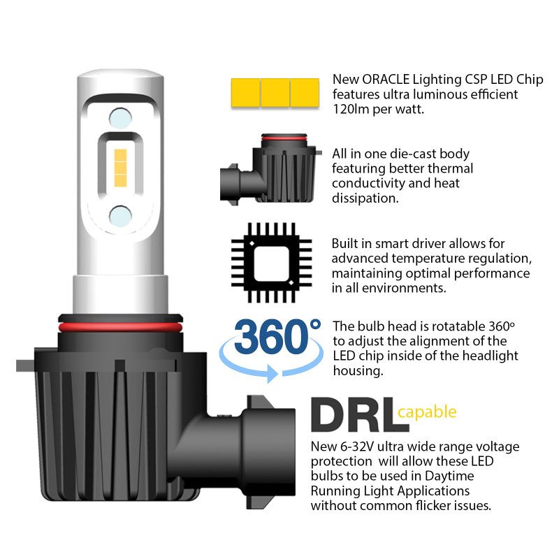 Oracle H4 - VSeries LED Headlight Bulb Conversion Kit - 6000K