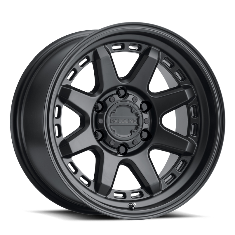 Raceline 947B Scout 16x8in / 6x139.7 BP / 0mm Offset / 106.1mm Bore - Satin Black Wheel