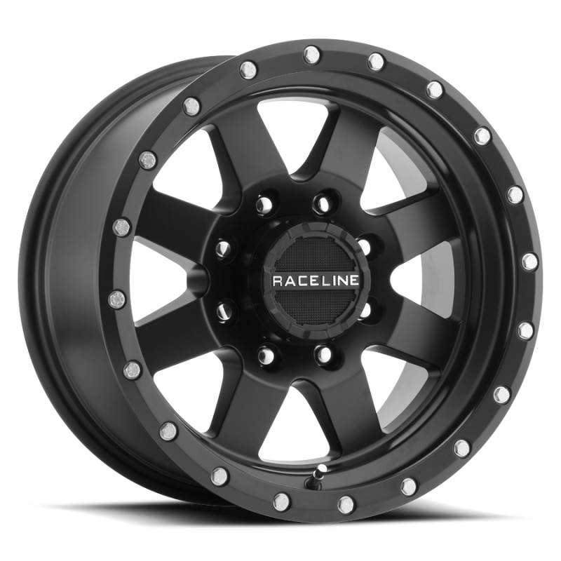 Raceline 935B Defender 18x9in / 6x139.7 BP / -12mm Offset / 107.95mm Bore - Satin Black Wheel