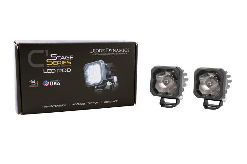 Diode Dynamics Stage Series C1 LED Pod Pro - White Wide Standard ABL (Pair)