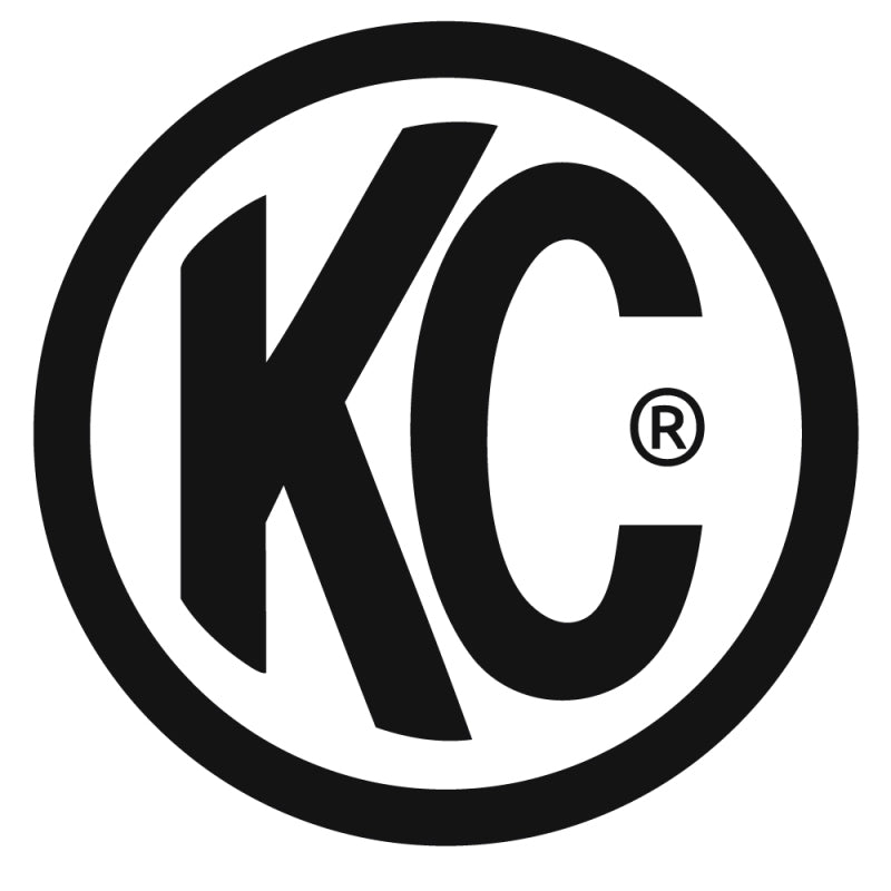 KC HiLiTES 6in. Round ABS Stone Guard for SlimLite/Daylighter Lights (Single) - Black/White KC Logo