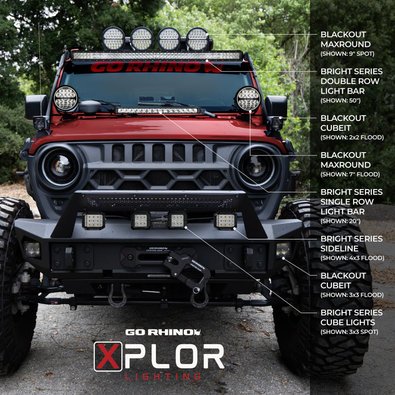 Go Rhino Xplor Bright Series Sgl Row LED Light Bar (Side/Track Mount) 32in. - Blk