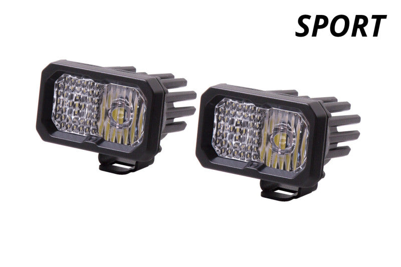 Diode Dynamics Stage Series 2 In LED Pod Sport - White Flood Standard RBL (Pair)