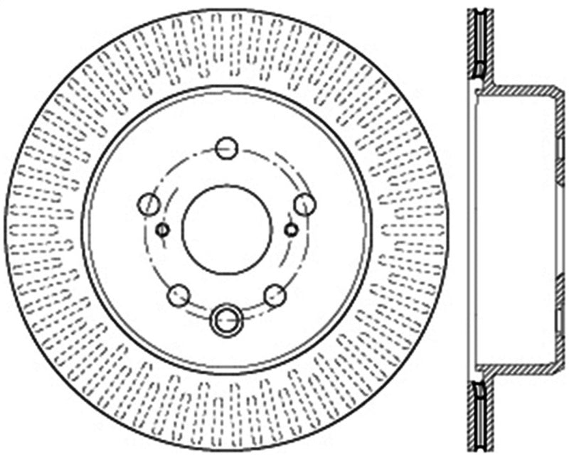 StopTech 13-14 Lexus GS300/350/400/430 Slotted Sport Rear Right Brake Rotor