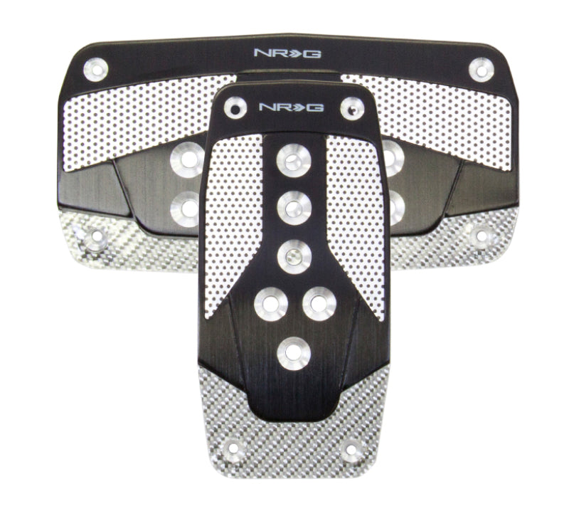 NRG Aluminum Sport Pedal A/T - Black w/Silver Carbon