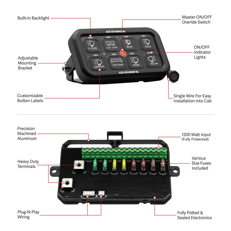 Go Rhino Xplor 8 Channel Switch Controller - Blk